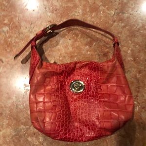Red Versace hobo shoulder handbag 12" x 9 1/2"